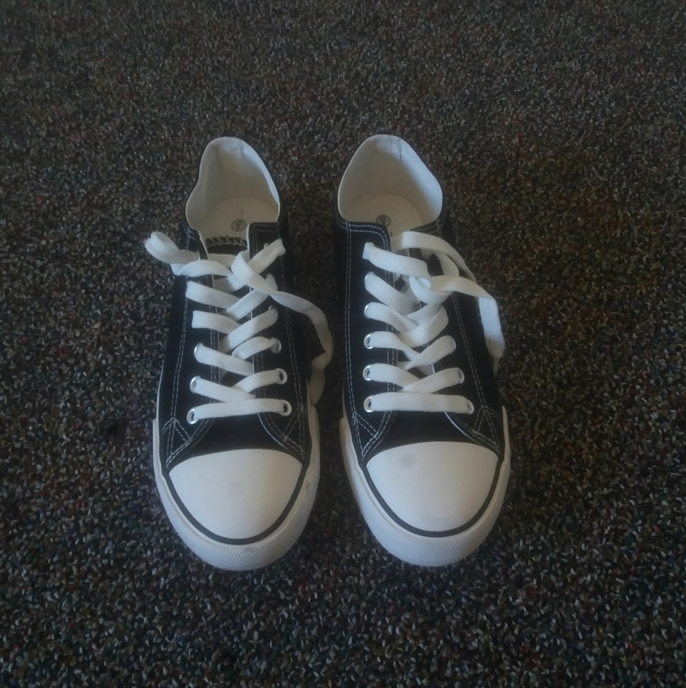 Canvas Black & White Sneakers